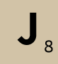 Große Scrabble-Buchstaben J