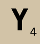 Große Scrabble-Buchstaben Y